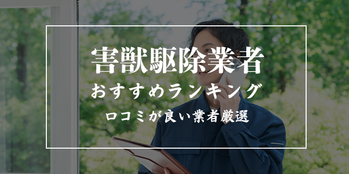 害獣駆除業者おすすめランキング11選【口コミ・評判が良い信頼できる駆除業者を紹介】